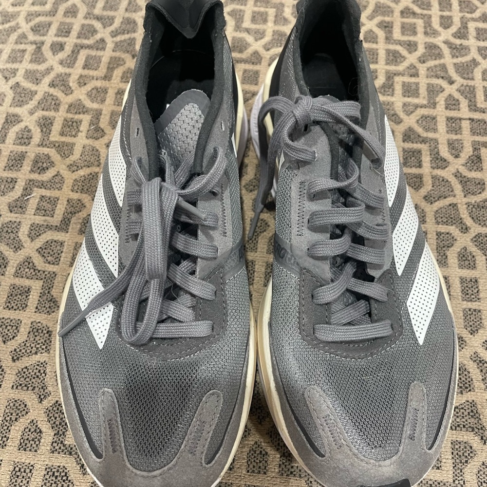 Gray and White Athletic Sneakers
